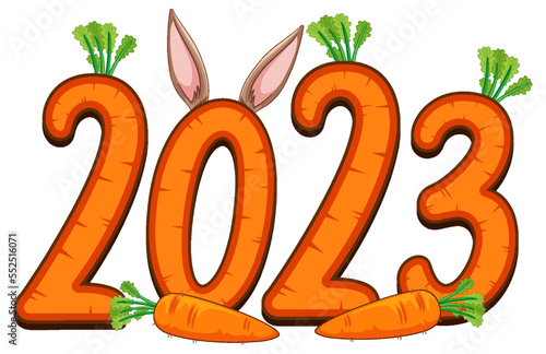 Happy New Year 2023 text for banner design