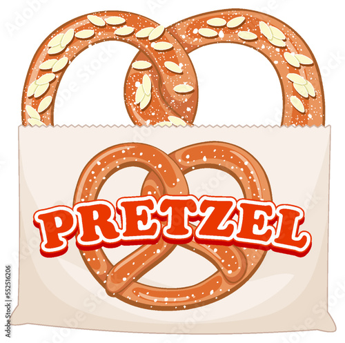 Pretzel bread in paper bag