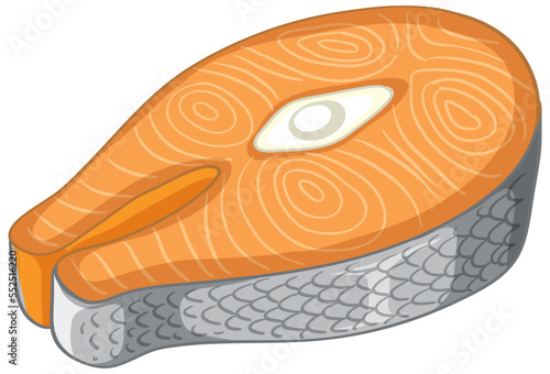 Simple salmon fish isolated cartoon
