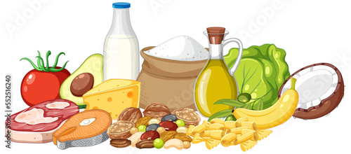 The five food groups isolated