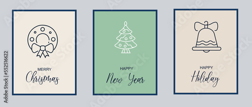 MERRY CHRISTMAS HAPPY NEW YEAR AND HAPPY HOLIDAY POSTCARD DESIGN