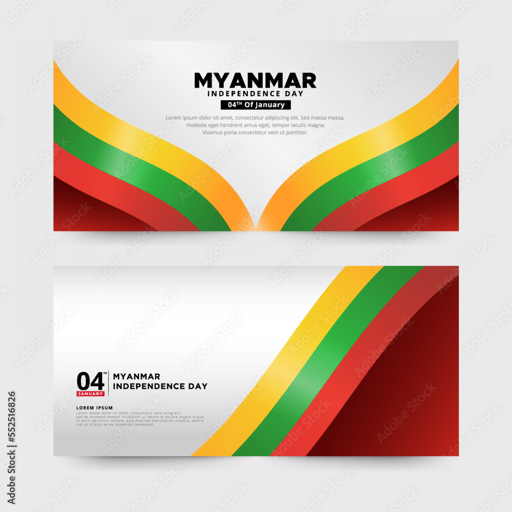 Myanmar Independence day background. 04th January Myanmar Independence Day
