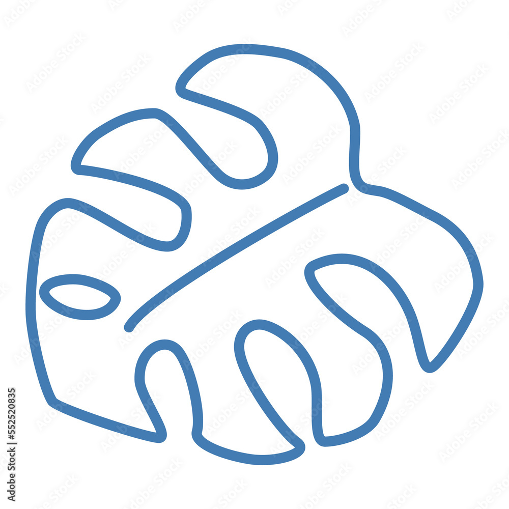 Monstera leaf icon, Hand drawn outline icon. Monstera leaf icon, Hand drawn outline icon.