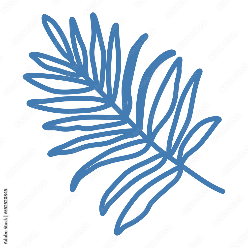 Palm leaf icon, Hand drawn outline icon Palm leaf icon, Hand drawn outline icon