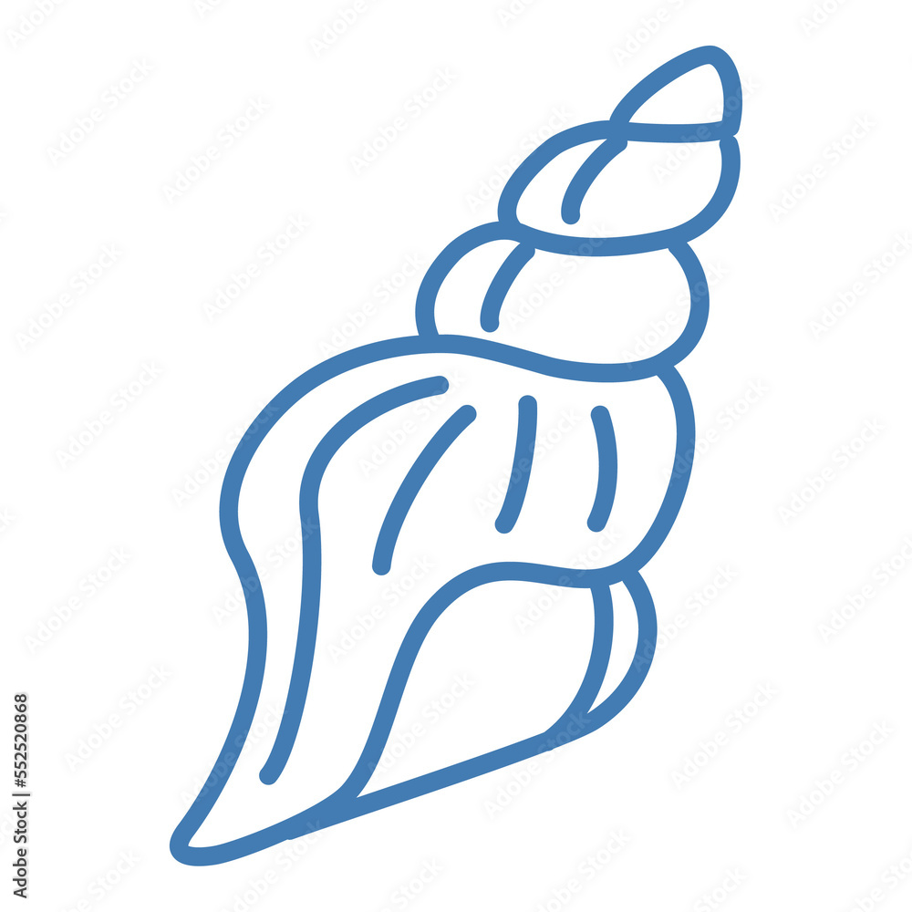 Seashell icon, Hand drawn outline icon Seashell icon, Hand drawn outline icon