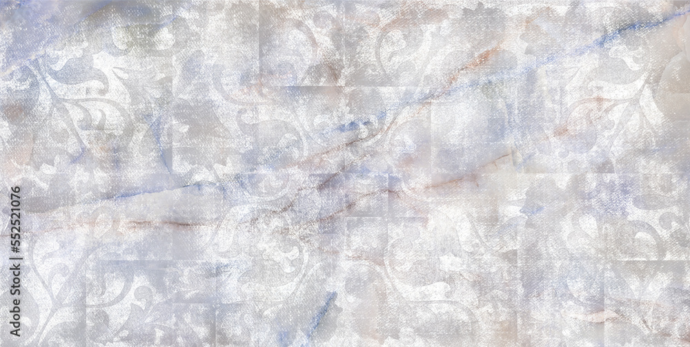 Fototapeta premium Aged marble texture with ornament pattern, Vintage background