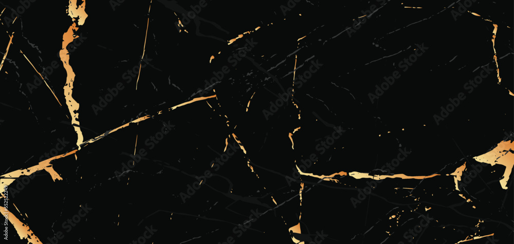 Luxury Black and Gold Marble texture background vector. Panoramic ...