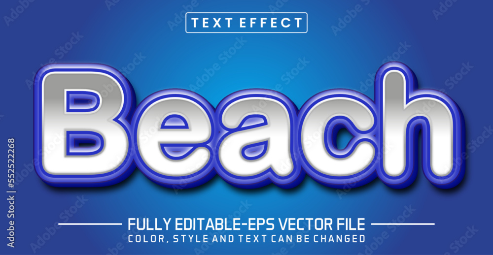 Beach text editable text effect with blue outline text style theme Beach text editable text effect with blue outline text style theme