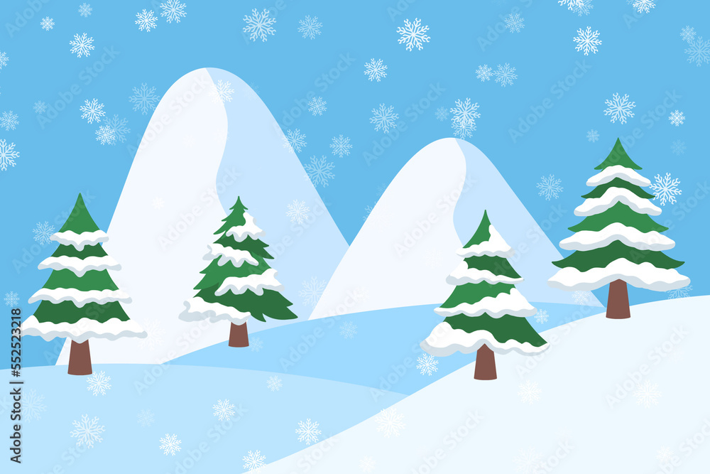 Snow Background on Christmas