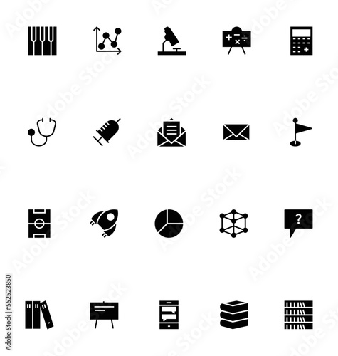 Education Glyph Vector Icons 