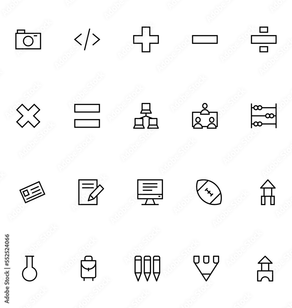 Education Line Vector Icons 