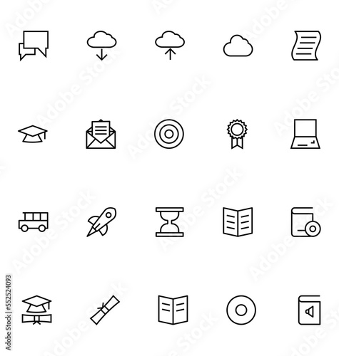 Education Line Vector Icons 
