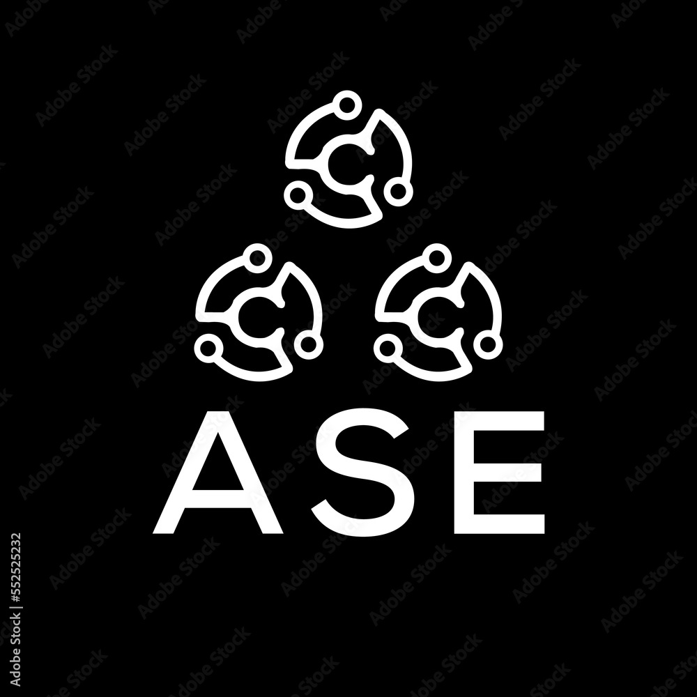 ASE letter logo ASE best black background vector image ASE Monogram