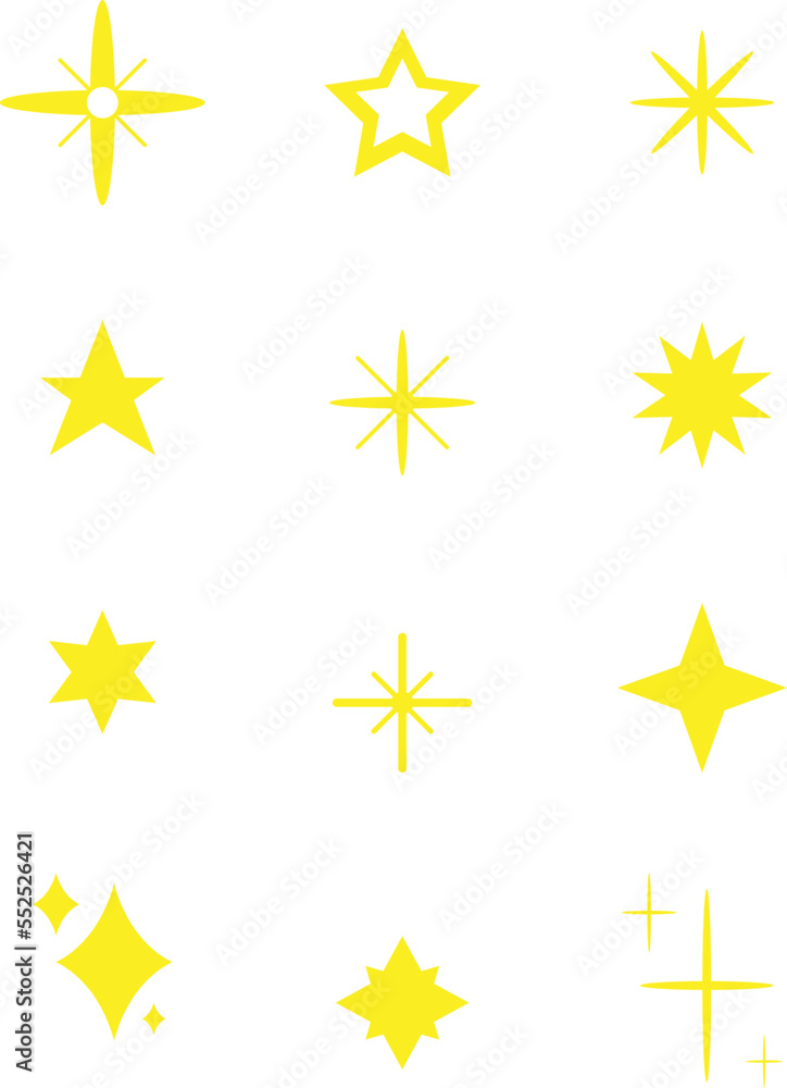 Stars sparkle compositions. Shine yellow stars. Sky objects, blink vector signs clip art Stars sparkle compositions. Shine yellow stars. Sky objects, blink vector signs clip art