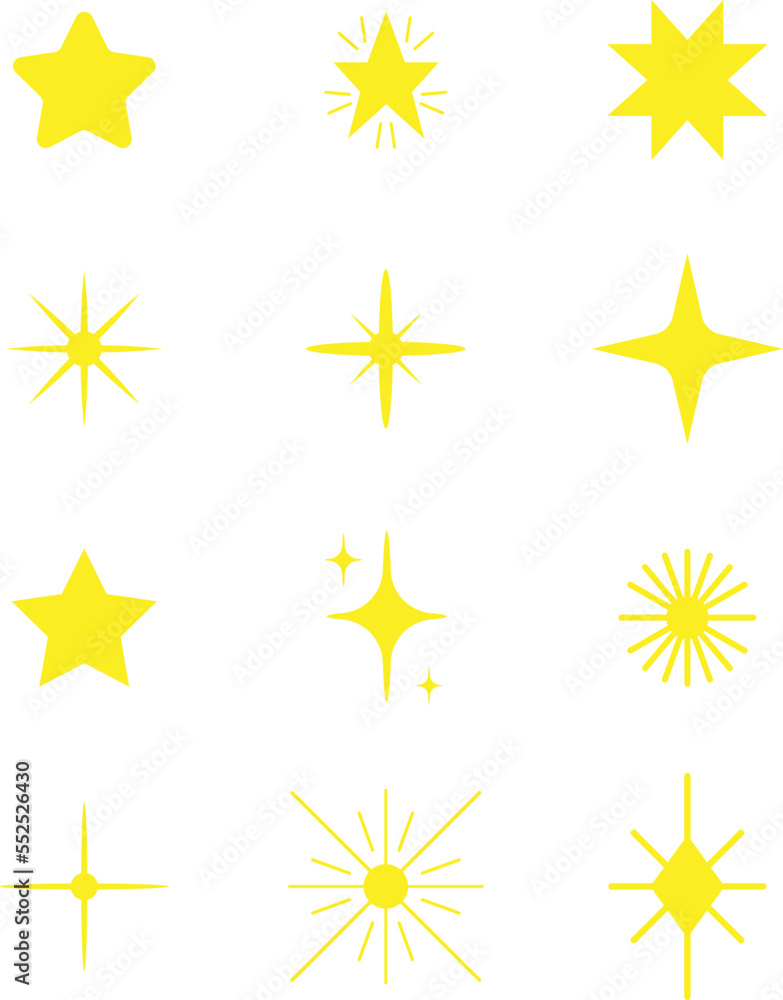 Stars sparkle compositions. Shine yellow stars. Sky objects, blink vector signs clip art Stars sparkle compositions. Shine yellow stars. Sky objects, blink vector signs clip art