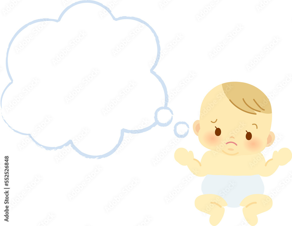 イラスト素材:おむつ姿で困った表情の赤ちゃん_吹き出し水色枠_ベビー全身(透過背景)
イラスト素材:おむつ姿で困った表情の赤ちゃん_吹き出し水色枠_ベビー全身(透過背景)