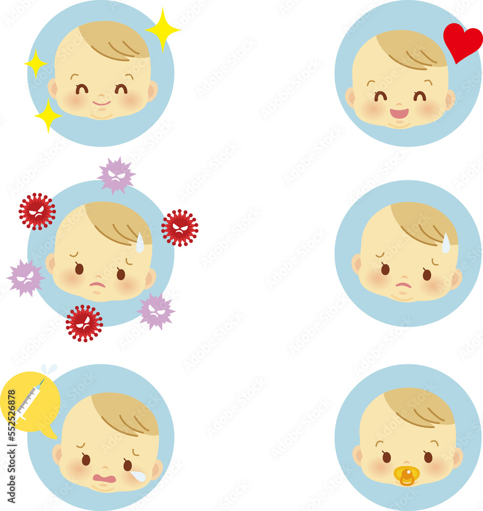 イラスト素材:かわいい赤ちゃんが喜怒哀楽の表情を見せるアイコンマークシリーズ 主線なし1(透過背景)
イラスト素材:かわいい赤ちゃんが喜怒哀楽の表情を見せるアイコンマークシリーズ 主線なし1(透過背景)