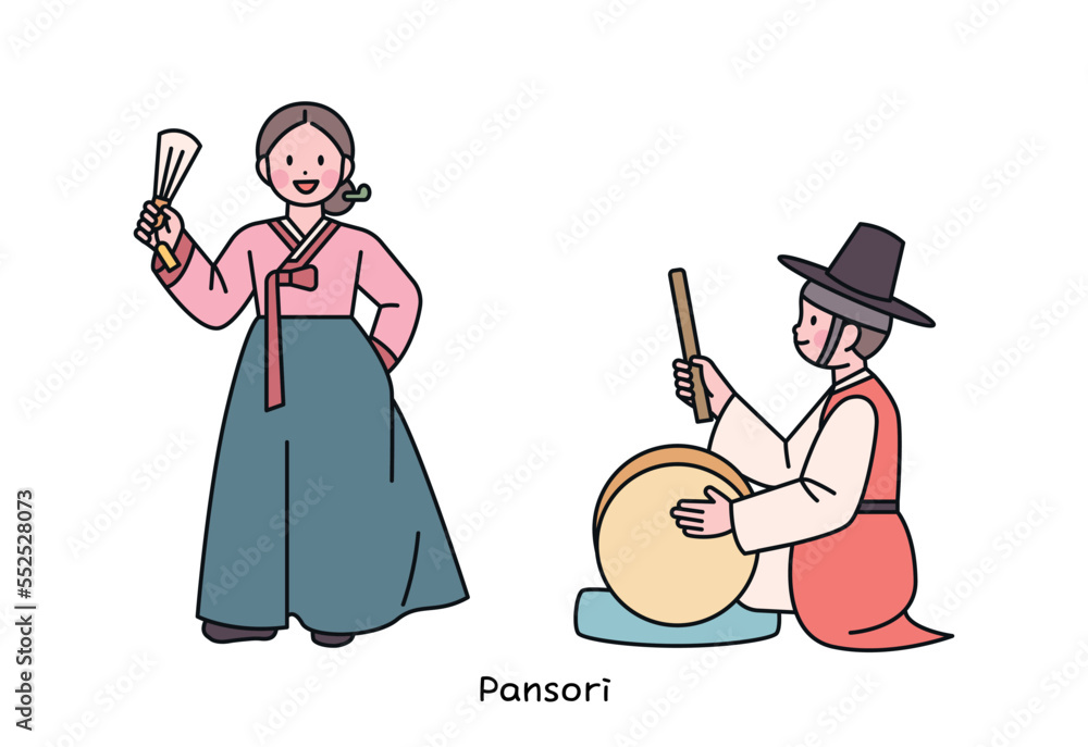 Εκτύπωση καμβά Korean traditional music
