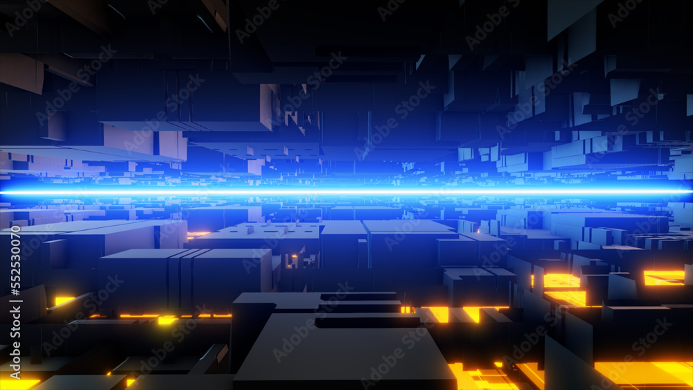 Fototapeta premium Motherboard chip, shuttling 3D technology space