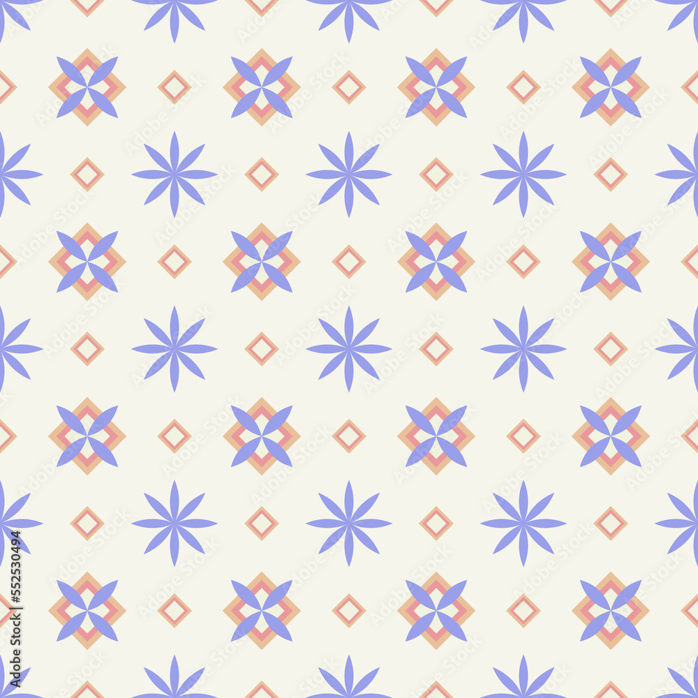 In this seamless pattern, flowers are arranged where their slender petals are beautifully colored against a solid background. Decorated with an oblique rectangular frame. Make the work look elegant. In this seamless pattern, flowers are arranged where their slender petals are beautifully colored against a solid background. Decorated with an oblique rectangular frame. Make the work look elegant.