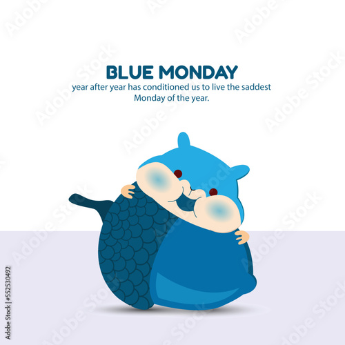 blue monday vector illustration design