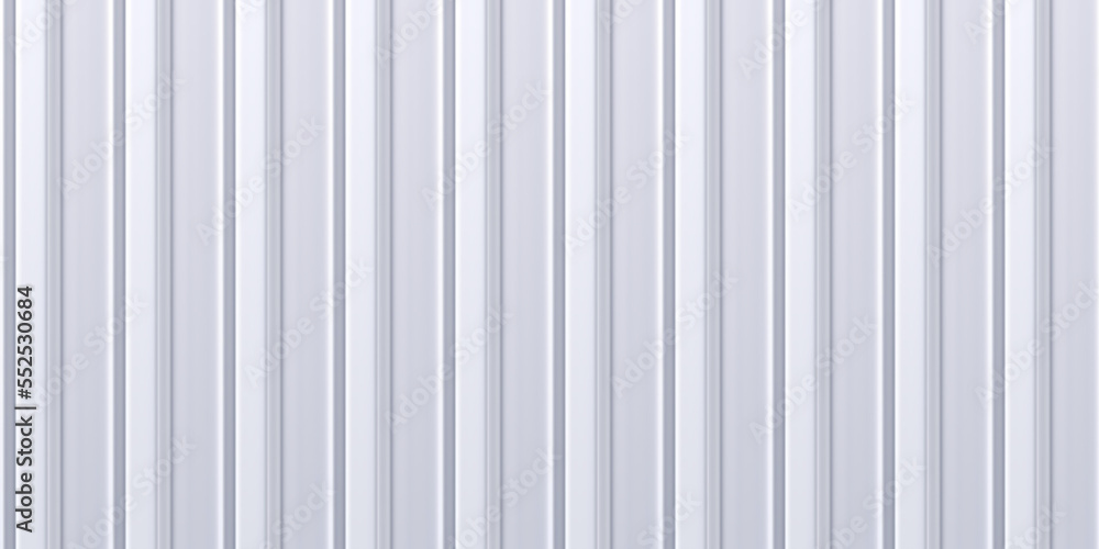 White vertical corrugated iron sheets seamless pattern of fence or warehouse wall. Zink galvanized steel profiled panels. Metal wave sheet. Vector illustration. Aluminium container White vertical corrugated iron sheets seamless pattern of fence or warehouse wall. Zink galvanized steel profiled panels. Metal wave sheet. Vector illustration. Aluminium container