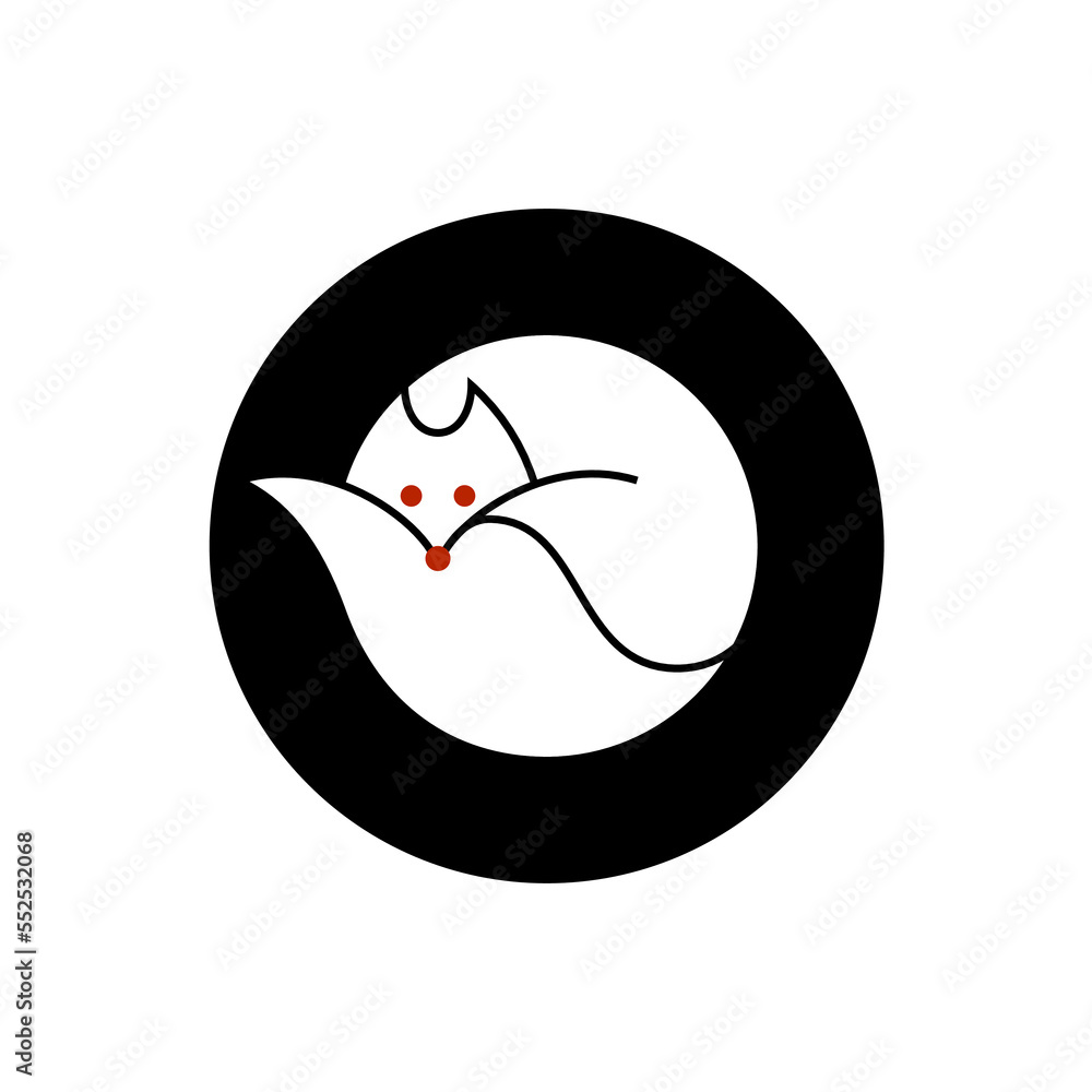 fox, Japanese family crest, vector icon illustration fox, Japanese family crest, vector icon illustration