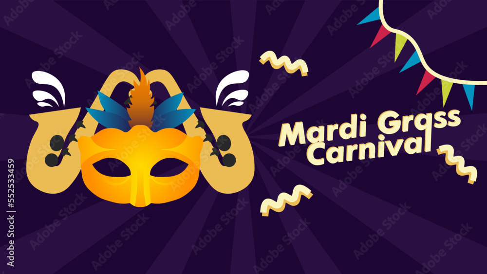 Mardi gras carnival design banner, poster or social media post