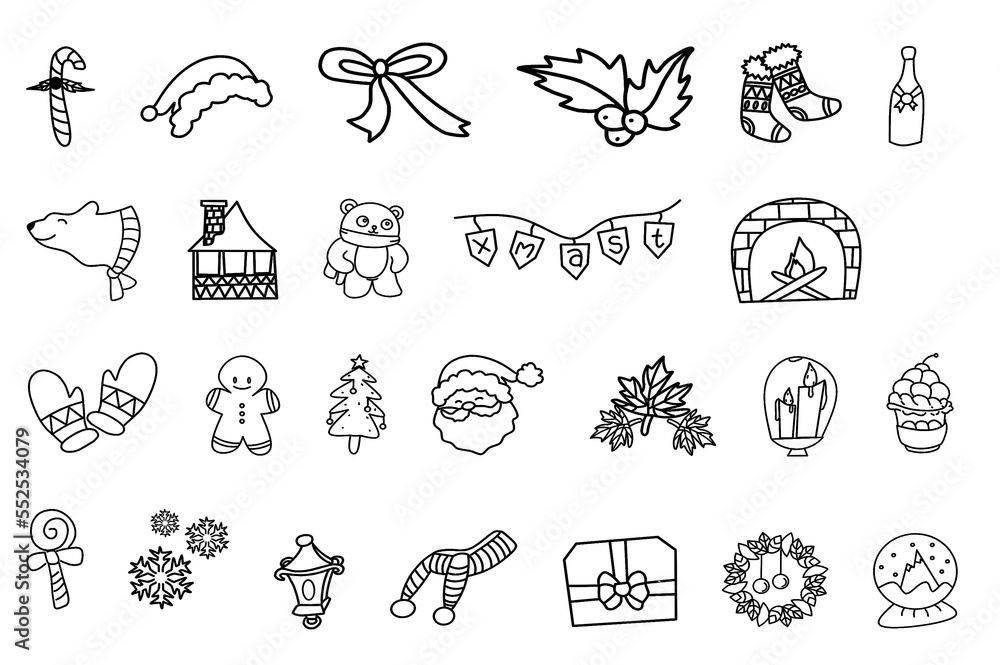 icons set christmas for happy new year and greetings christmas icons set christmas for happy new year and greetings christmas