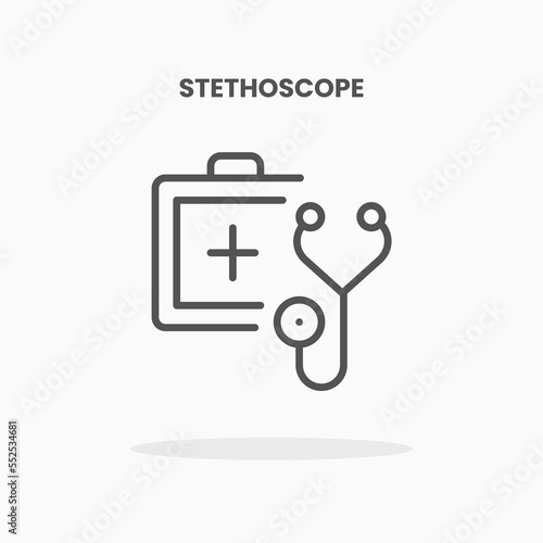 Stethoscope icon vector illustration line style. Great design for web, app and more. Editable Stroke and pixel perfect.
