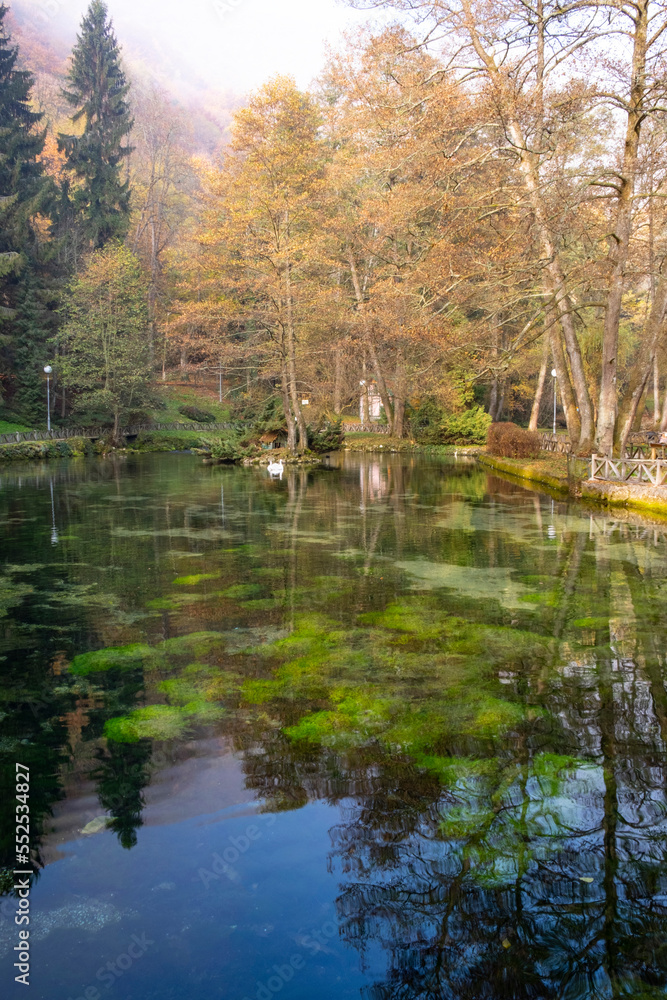 Autumn in Vrelo Bosne Park in Bosnia and Herzegovina.