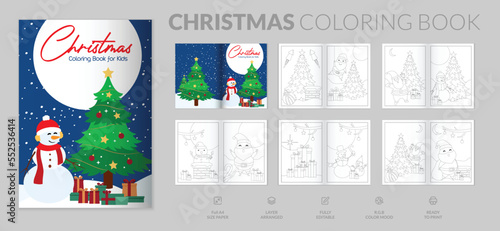 Merry Christmas worksheets and coloring page for kids. Happy New year activity for kids. Cute illustration for the decor and design of posters  postcards  prints  stickers  invitations  textiles. 