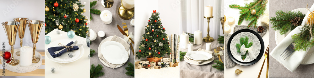 Collage of different photos for Christmas concept Collage of different photos for Christmas concept