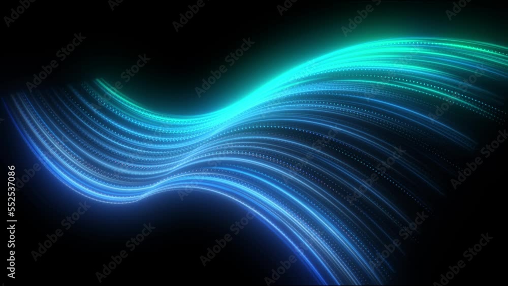 Blowing effect, flowing blue lines Blowing effect, flowing blue lines