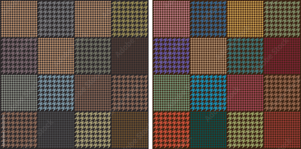 Houndstooth Patchwork Pattern. Retro Quilt Patchwork Pattern For Textile And Decoration
