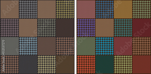 Houndstooth Patchwork Pattern. Retro Quilt Patchwork Pattern For Textile And Decoration