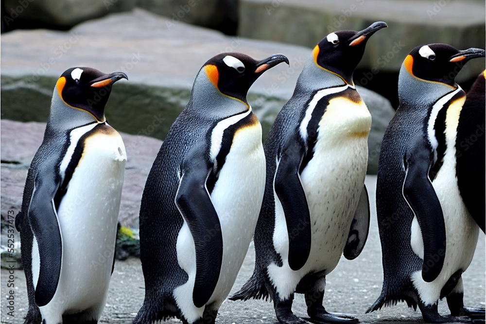 Fototapeta premium Adelie penguins on an ice floe