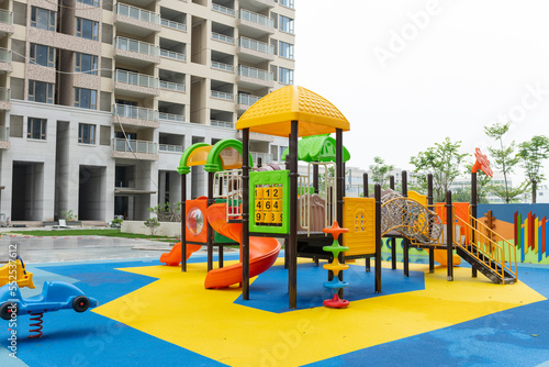 playing facilities for children in residential buildings in the afternoon