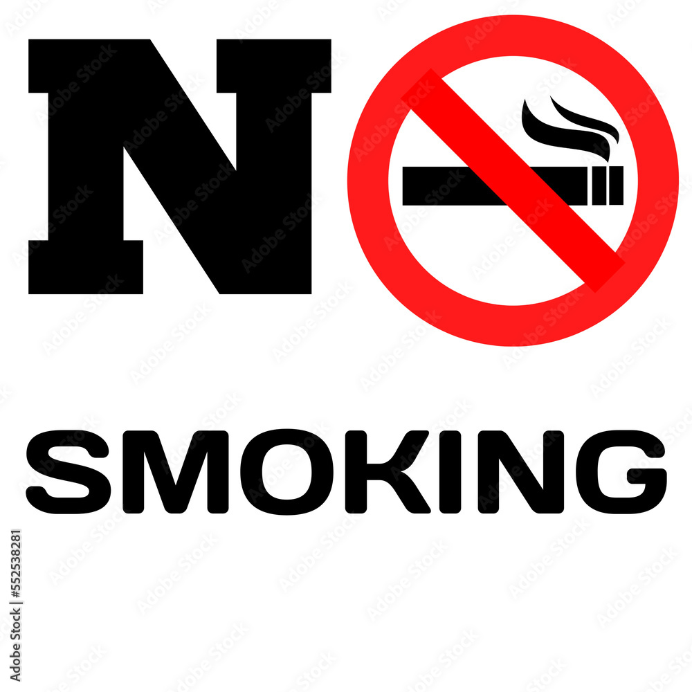 No Smoking Icon Symbol Sign, Do Not Smoking Cigarette Notice Massage