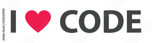 I Love Code. Vector Illustration.