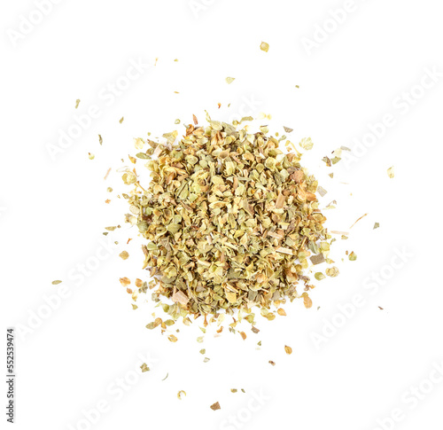 Pile of dried oregano leaves on transparent png