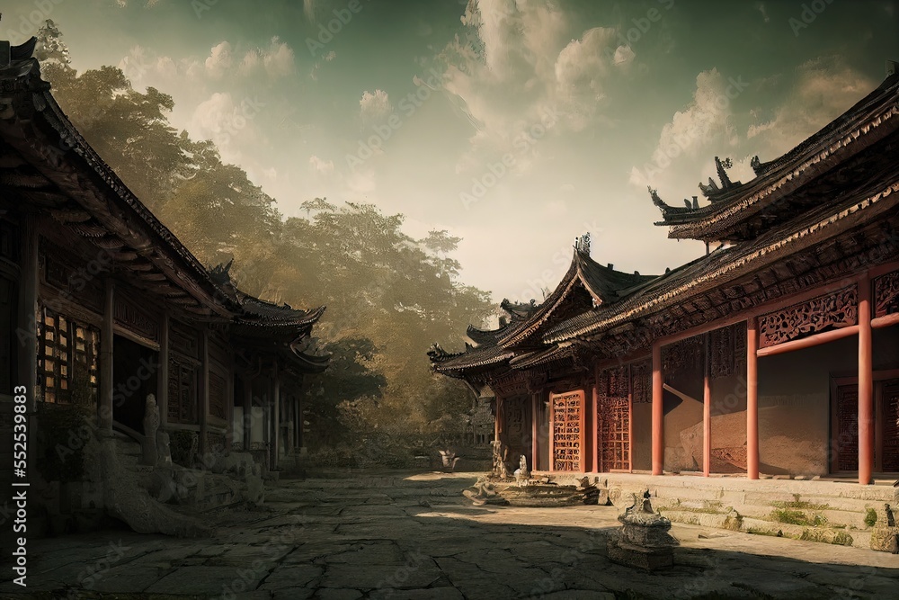 Obraz premium Ancient Town Landscape 