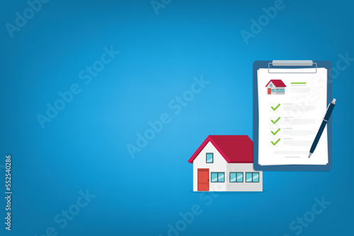 Buy or rent house contract. Real estate document, mortgage documents.