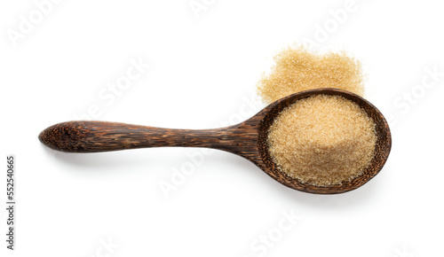 brown sugar in wood spoon isolated on transparent png