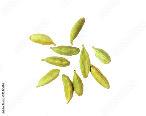 Top view of group of cardamom isolate on transparent png