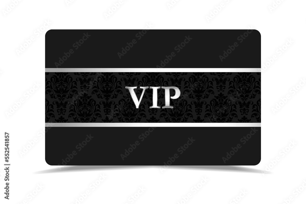 VIP. Vip silver ticket. Luxury template design. VIP card. VIP Invitation. Vip in abstract style on black background. Premium card.