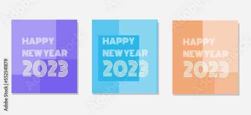 NEW YEAR 2023 TEMPLATE WITH MODERN FONT AND SIMPLE BACKGROUND. 2023 NEW YEAR DESIGN FOR COVER  BANNER  OR CARD