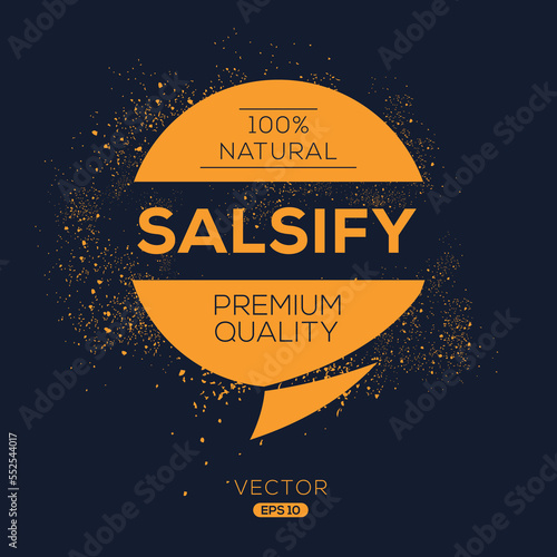 Creative (Salsify), Salsify label, vector illustration.