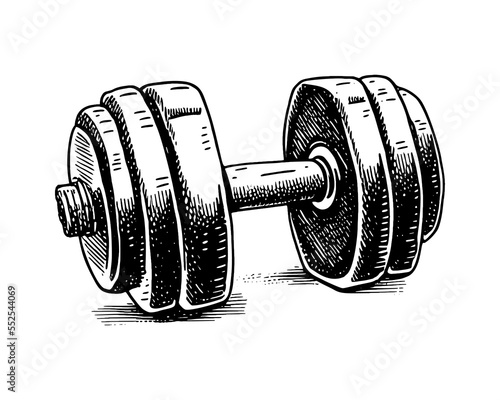 hand drawn sketch a dumbell.