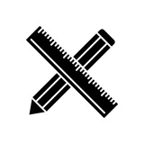 Ruler and pencil icon vector design templates